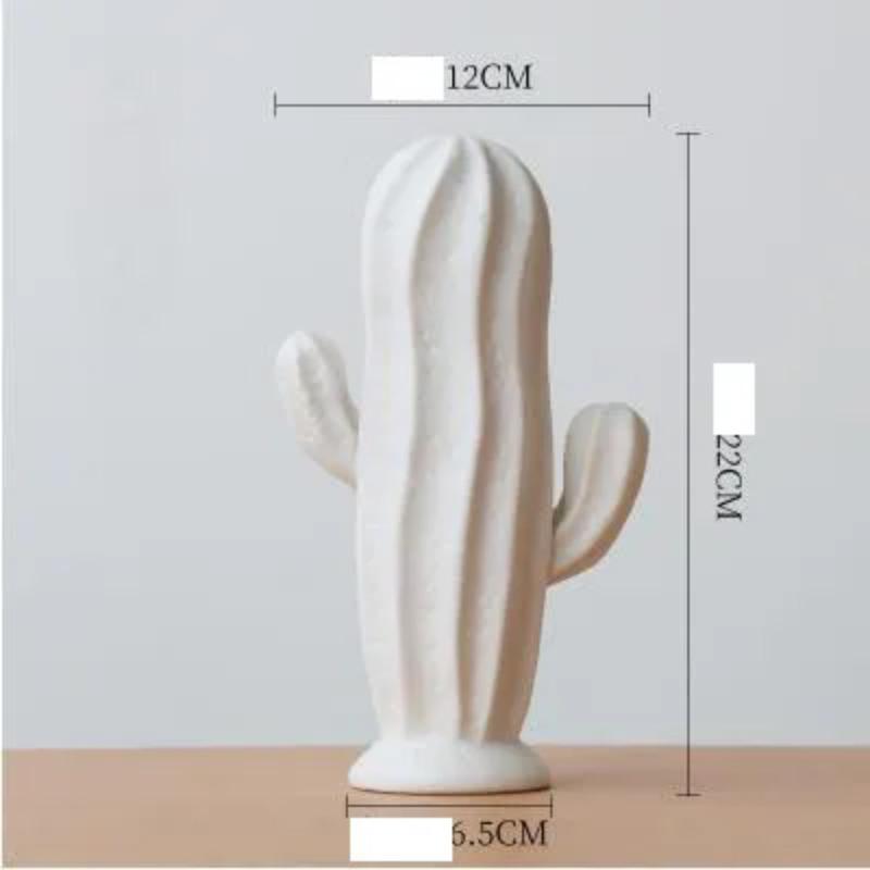 Nordic Simple Ceramic Plant Cactus Ornaments Crafts Art Home Livingroom Table Accessories Office Desktop Figurines Decoration