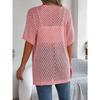 HNXC Summer Hollowed-out Short-sleeved Knitted Cardigan for Vacation Sun Protection Women's Wear