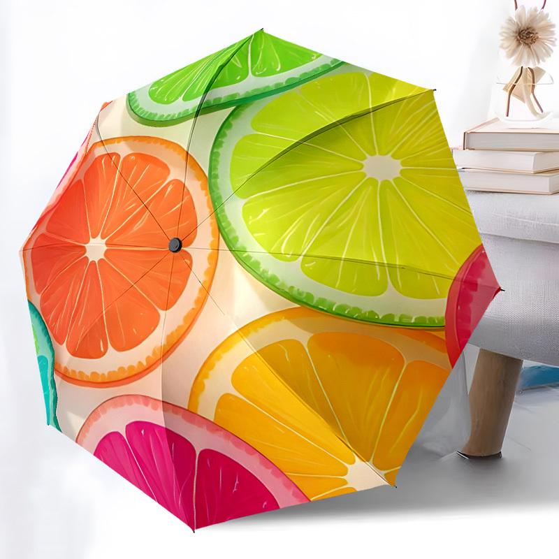 1pc Citrus Fruits Automatic Open/close Folding Umbrella, Compact Portable Travel Umbrella, Durable Construction yy251230135