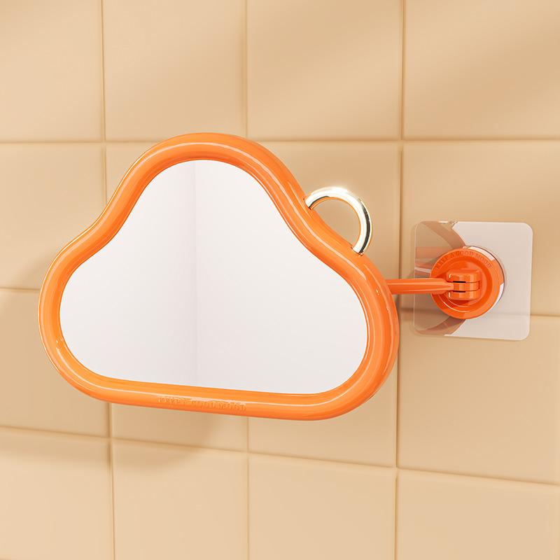 Wall-Mounted Foldable Mirror with Extending Arm – Self-Adhesive, No-Drill Installation for Bathroom and Makeup Use