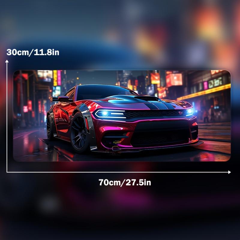 Cool Racing Car Design Large Mouse Pad with Stitched Edges Non-Slip Rubber Extended Gaming Keyboard Mat for Home E-sports Gamer