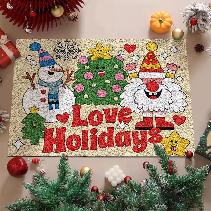 Tapete de Porta Antiderrapante com Filhote de Natal - Remove Poeira, Resistente a Manchas, Tapete de Entrada Cortável