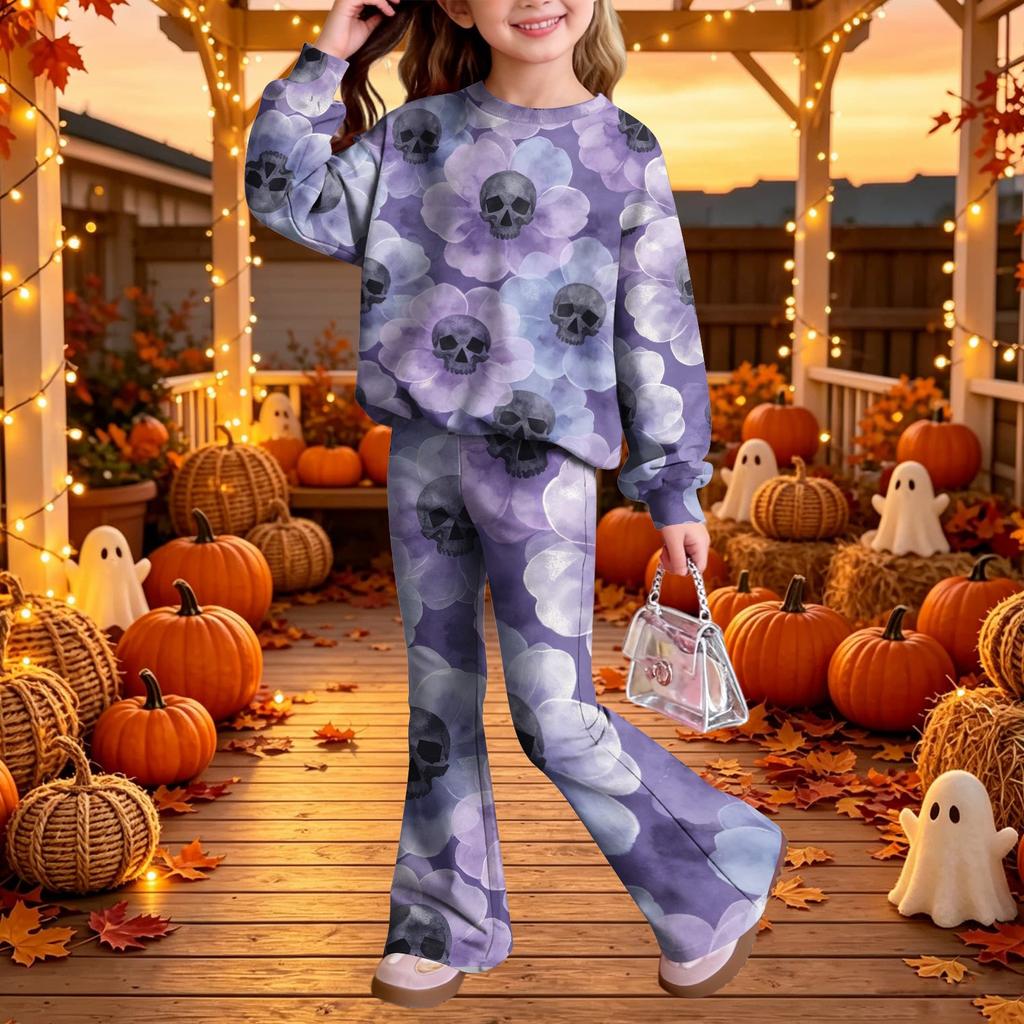 Kids Casual Long Sleeve Top and Pants Two-Piece Matching Outfit Set
