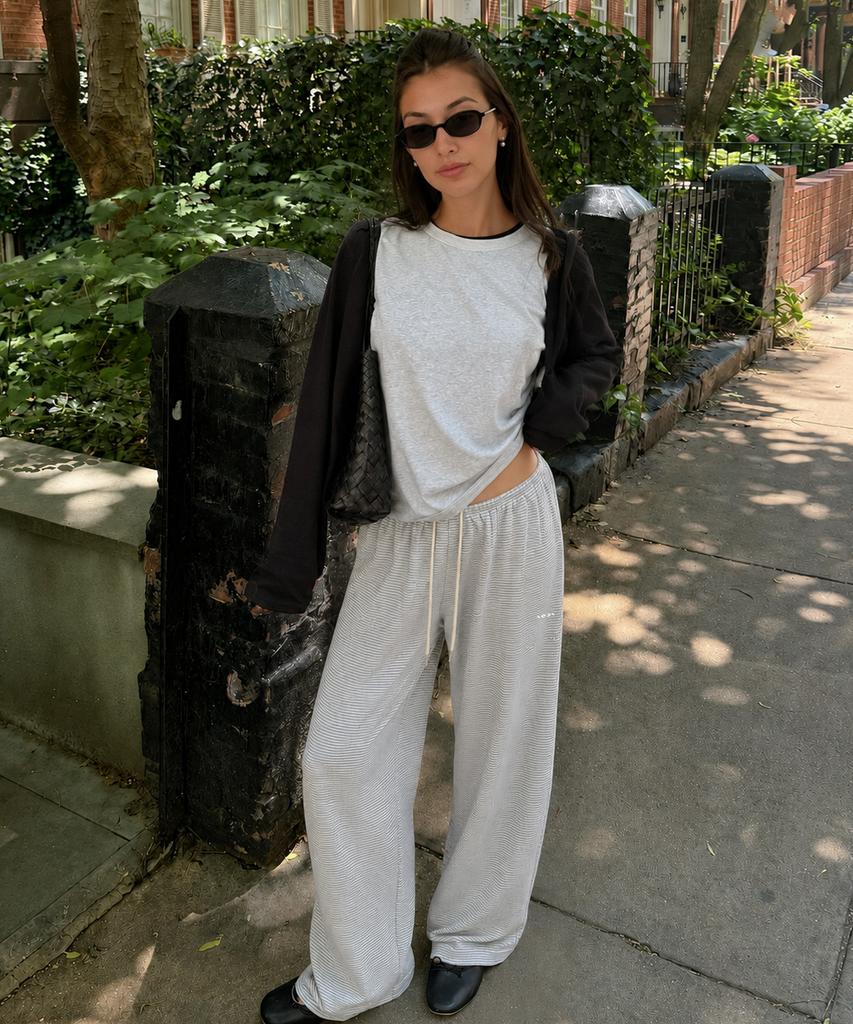 INJIACTIVE Striped Terry Pants Grey