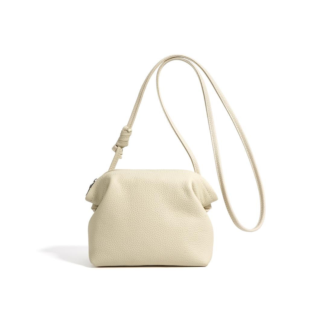 Leather Messenger Bag, New Simple Mobile Phone Bag, Cowhide Small Square Bag, Fashionable Single Shoulder Woman