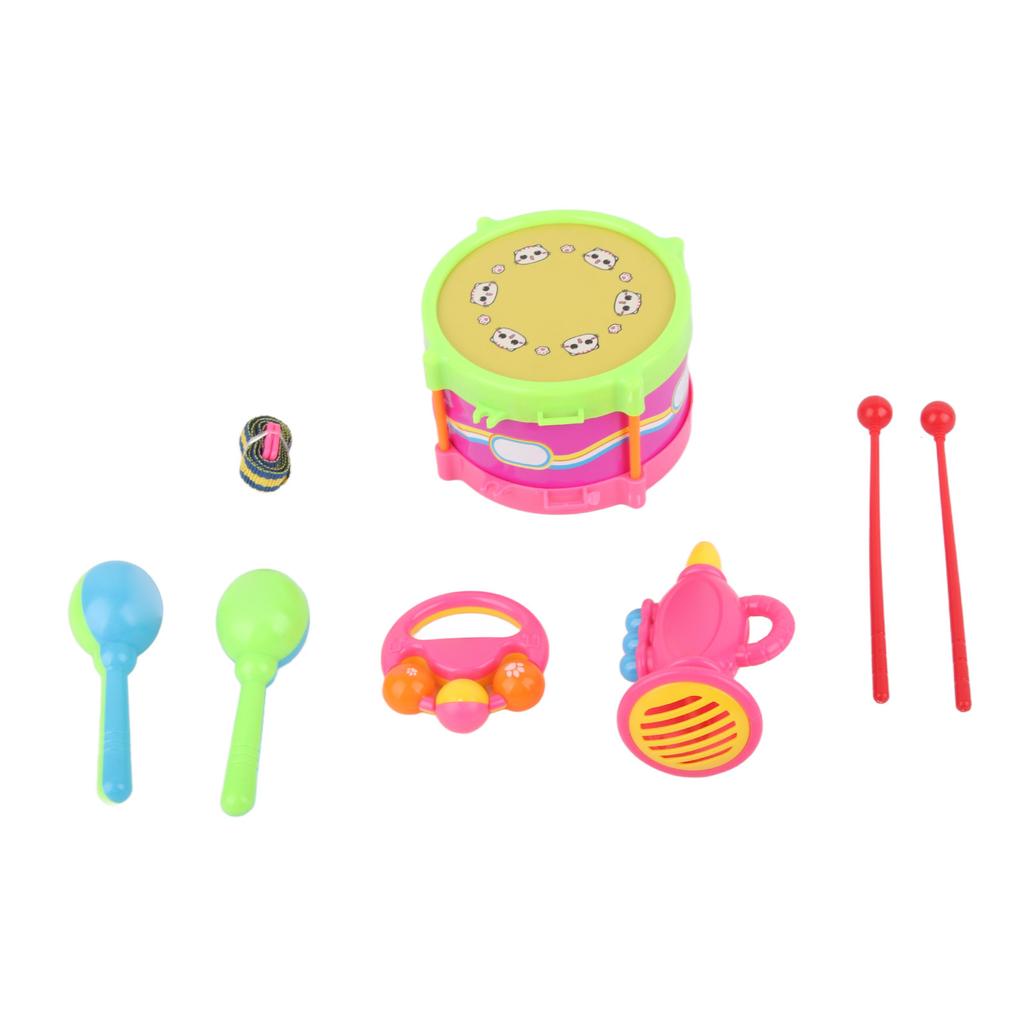 7Pcs Musical Instrument Educational Toys Set Drum Bell Sand Hammer Trumpet for Kids Children