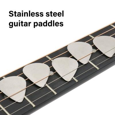 20 Pezzi Plettri Metallici per Chitarra Suoni Brillanti Acciaio Inossidabile Plettro per Chitarra Elettrica Basso Ukulele Durevole