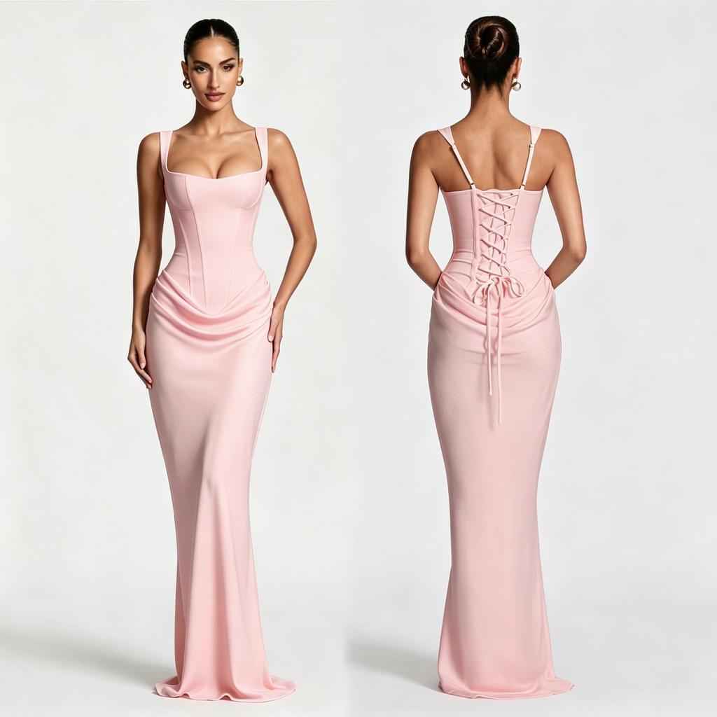 Women's Slim Fit Fishtail Dress Adjustable Straps Light Luxury Dinner Wedding Party Dress Dress