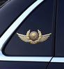 Emblem with Wings Star Bonnet Badge Gold Car Hood Front Chrome Logo Luxurious Plated for Mercedes Benz Hood with Wing