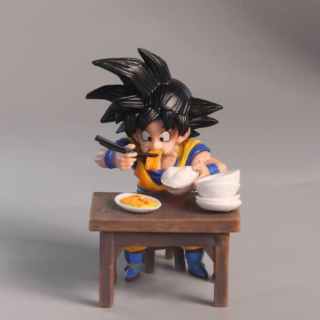 Toys Model Dragon Ball Z Vegeta Figure Son Goku eating 8cm Pvc Action Figures Collection For Christmas Gifts Children