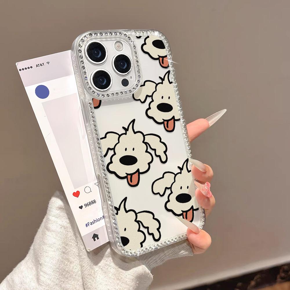 Bracelet Chain Phone Case For iPhone 17 16 15 13 14 for 17Air 17 12 14 16 Pro 17 14 16 Pro Max Sparking Diamond Cute Pattern Hard Cover With Lanyard