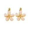 Double-Sided Glazed Cat's Eye Flower Earrings - Niche Design, High-End Autumn/Winter Ear Studs, Light Luxury for Women.
