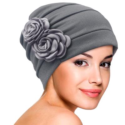 Ethnic Headscarf Cap, Chemotherapy Cap, Two Flower Pullover Cap, Hot-selling Source TJM-241B