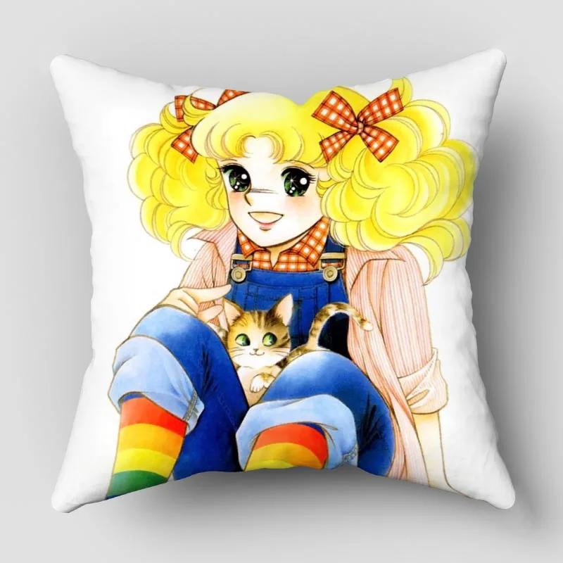 Candy New Anime Pillow Cover Bedroom Home Office Decorative Pillowcase Square Zipper Pillow Cases Satin Fabric No Fade 10.16WJY