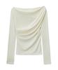 CNVS Boat Neck Draped Long Sleeve T-Shirt (3 Colors)
