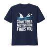 Funny Swimming Shark Motivational Slogan Print Casual T Shirt vintage Washed Top For Everyday Wear Slightly fashion Stretched