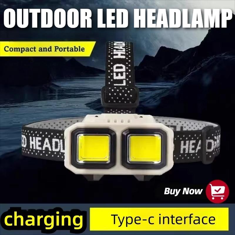 Leistungsstarke wiederaufladbare Stirnlampe mit rotem Blinksignal für Outdoor-Nachtlauf, Radfahren, Wandern, Notfall-Campingausrüstung