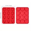 12-Cavity Heart-Shaped Silicone Cake Mold - Non-Stick DIY Baking Mold for Brownies, Cupcakes & Cake Pops, Easy Release, Food-Grade, Microwave
