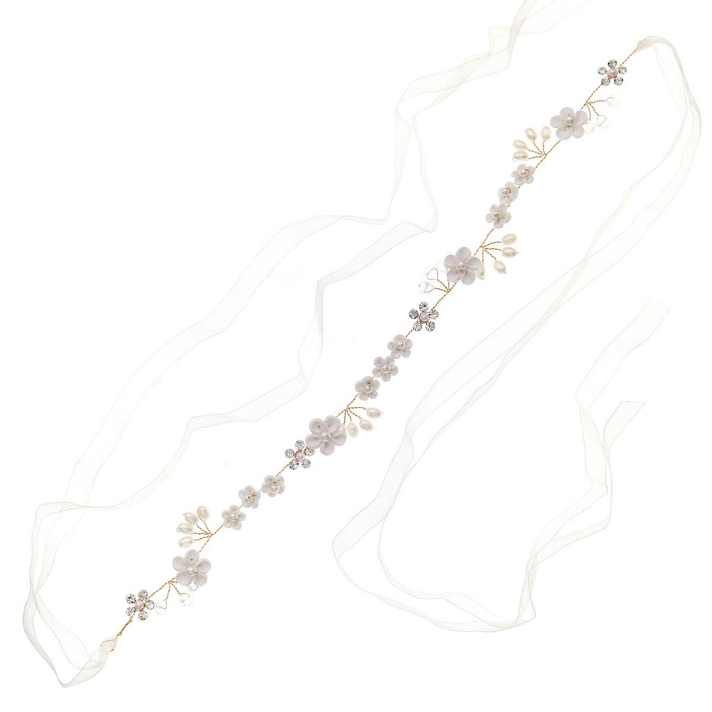 Lawn Wedding Round Garland Headband Luxurious Flash Pearls Hair Accessories for Women Hairstyle Making Tool