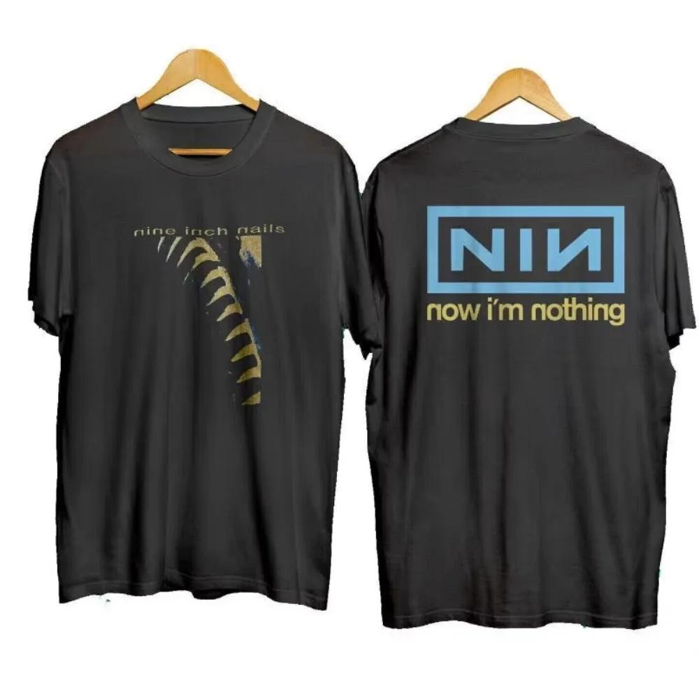 Novelty Nine Inch Nails NIN T-Shirts Men Crew Neck Cotton Short Sleeve T Shirt Hip Hop Women Band Tshirt Summer Tops Clothing