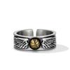 Adjustable Open Ring Men Women Vintage Basketball Motif Geometric Plated Copper Statement Jewelry