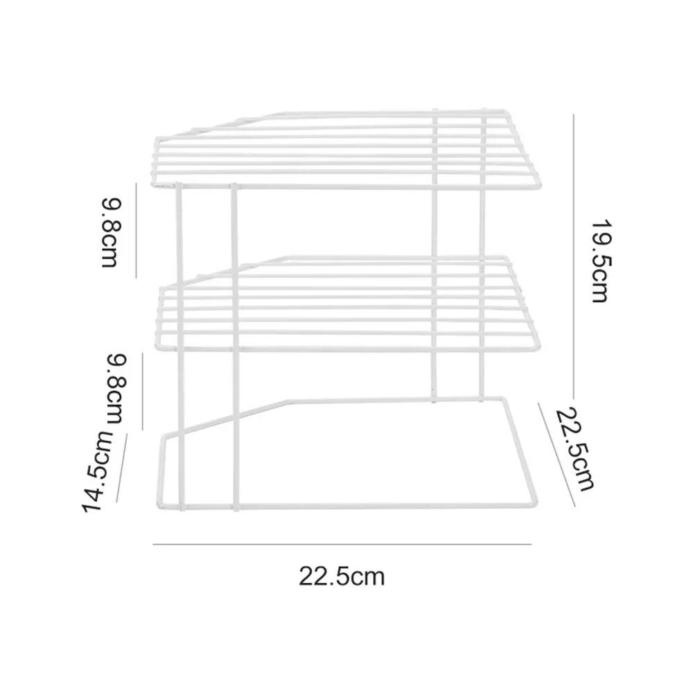 

3-х уровневая кухонная угловая полка для приправ, место для хранения кастрюль, органайзер для столешницы, стойка для хранения под раковиной, карбон белый