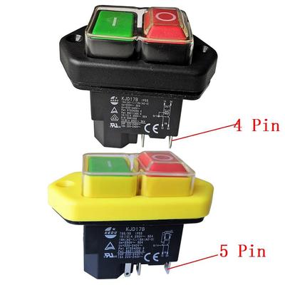KEDU KJD17B Electromagnetic Pushbutton Switches for Slicer Meat Grinder Flaker Concrete Mixer and Lathes 4Pin 5Pins