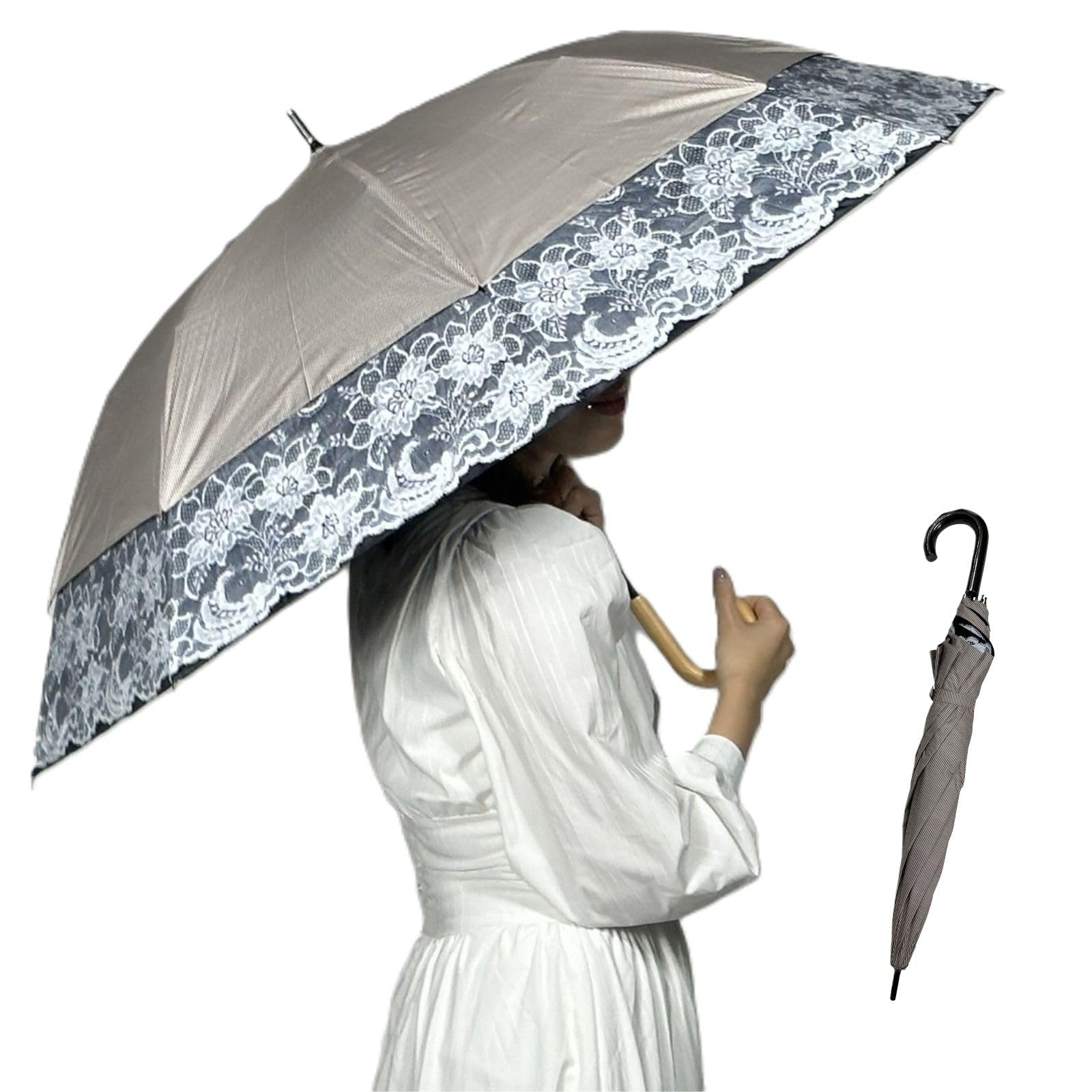 

Преобразует Дождь Блокирует УФ-свет Защищает Легко до 27035BE [SUGITA] Зонт, Зонтик, Зонт, 99,9% Защита, 99,99% Блокировка, Лучи, Солнечный ожог, бежевый