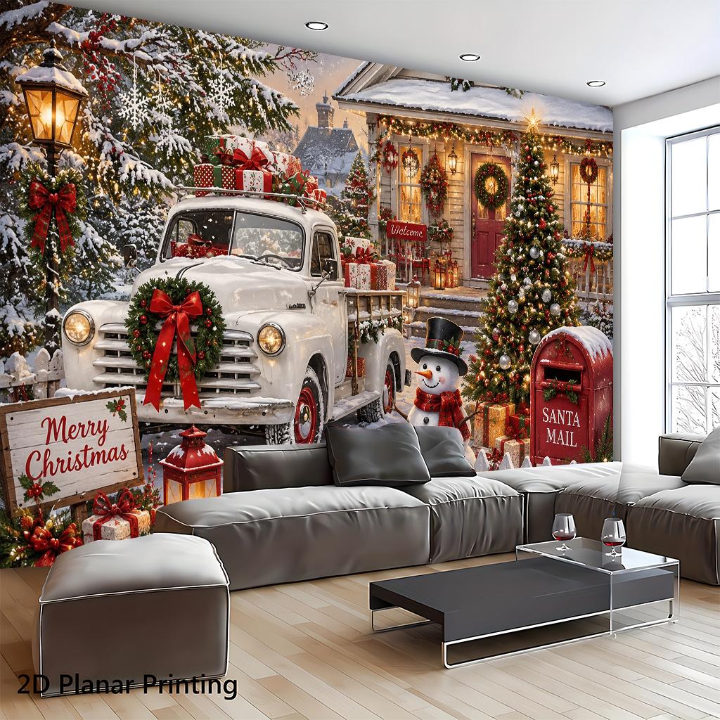1Pcs Christmas Decoration Outdoor Scene Decoration Background Winter Backdrop For Photo Studio Photo Booth Party