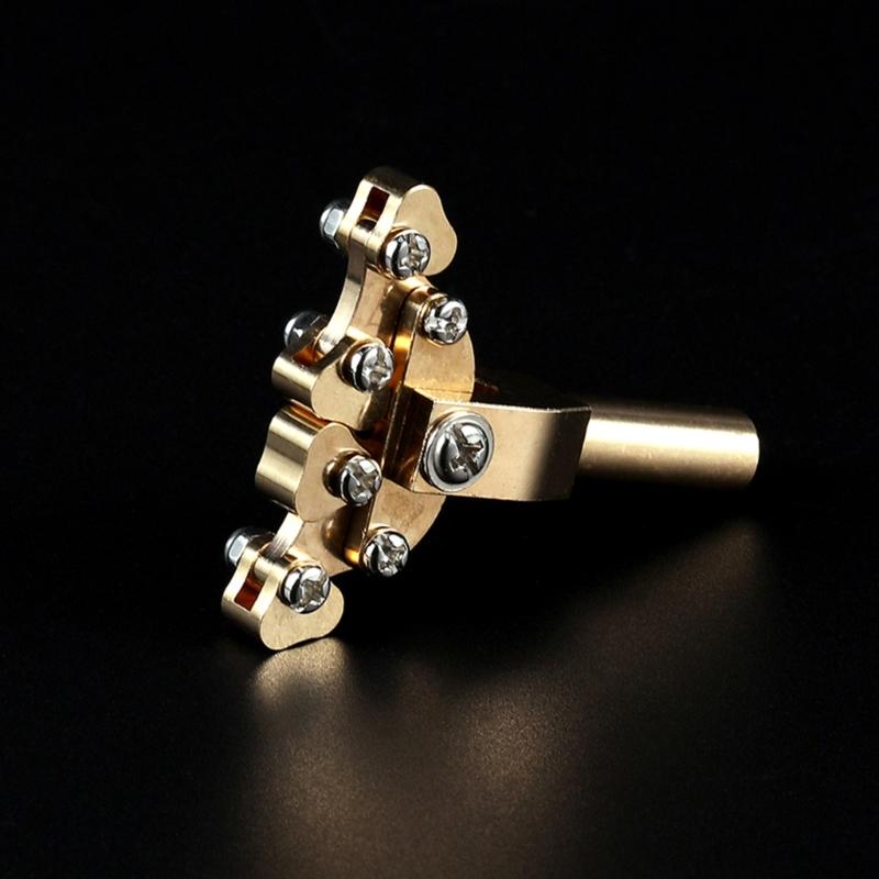 Brass Guitar Fret Press Tool Adaptive Design Suitable for Fingerboard Repair with Nonslip Grooves and Detachable Head
