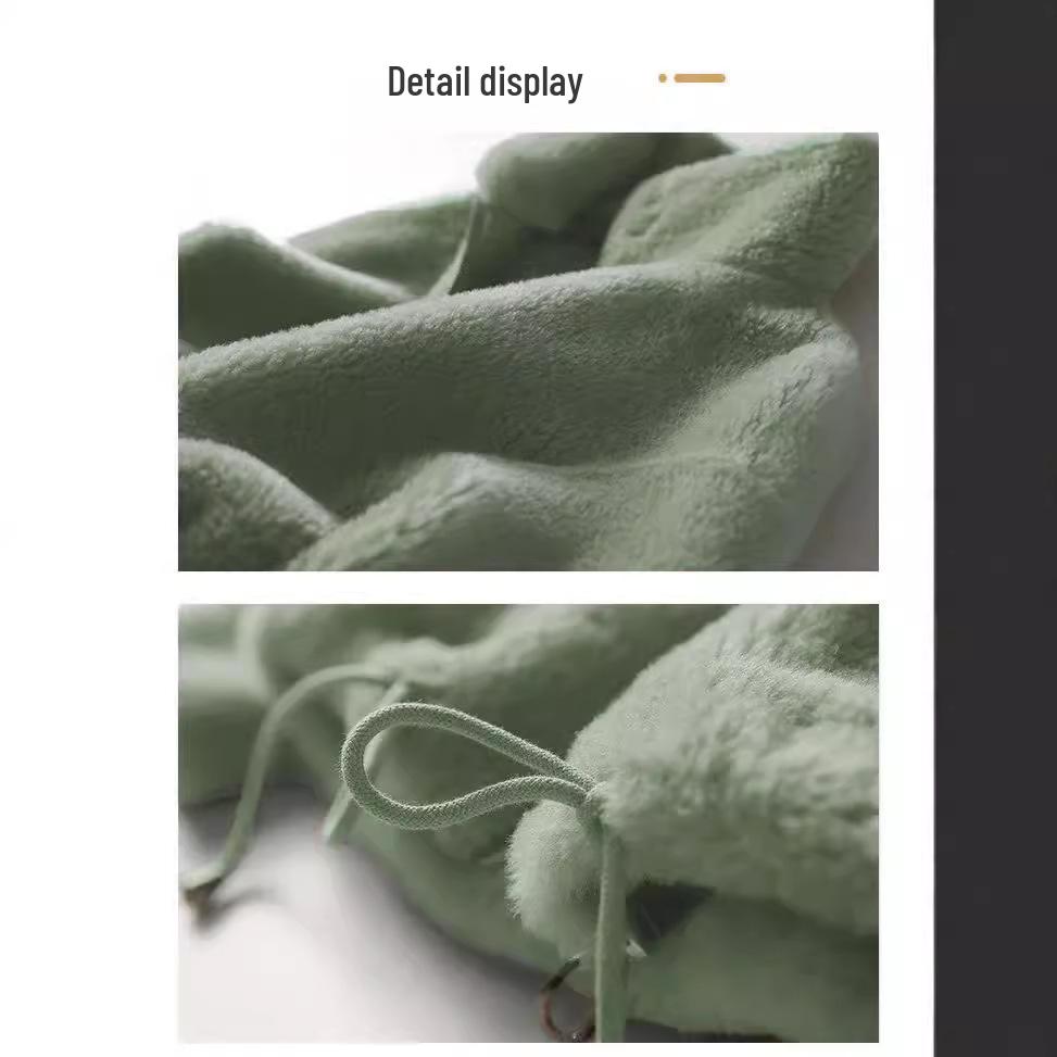 Women's Double-Sided Velvet Fleece Jacket - Warm High Collar Zip-Up Cardigan for Autumn/Winter