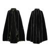 Halloween cloak cos clothing, stand collar gold velvet cloak, retro gold edge hooded cloak, performance clothing