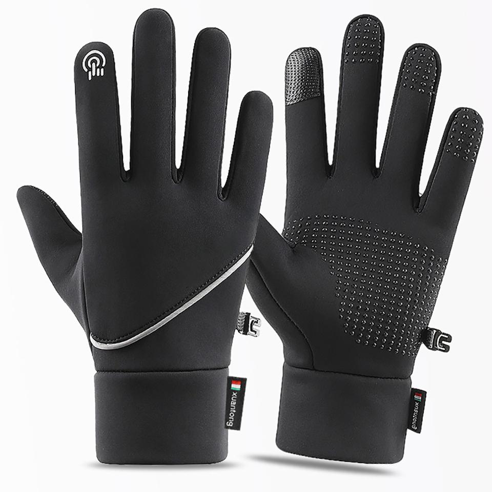 Loogdeel Winddichte Touchscreen-Fahrradhandschuhe Ski Wandern Motorradhandschuhe Winter Thermische Vollfinger-Radhandschuhe