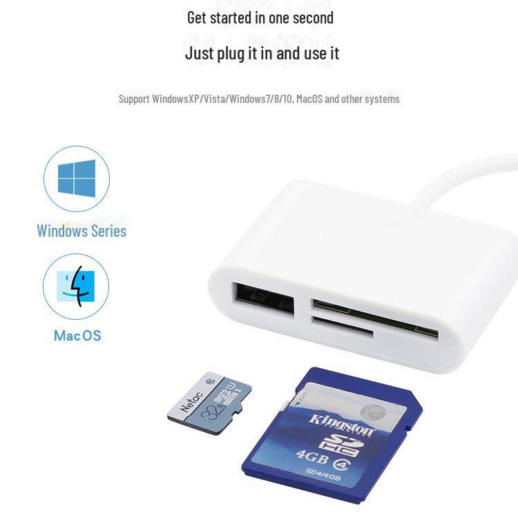 Type-C Card Reader: Multi-Function OTG 2.0 for Android, Mobile, Computer, SD Card, and USB Drive.