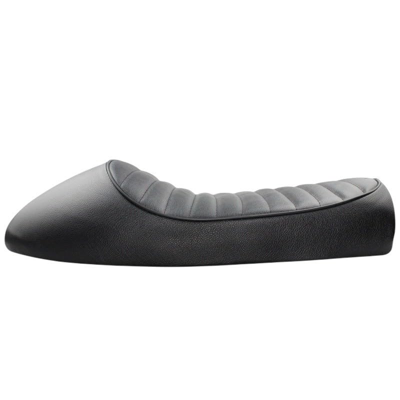 Kanoan Motorcycle Seat for Honda CG125 CG Replacement Racer Seat with PU Leather and Retro Universal Fit Series, Plastic, Style, (Type C, Black)