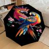 1PC Parrot Flowers Automatic Open/Close Umbrella with Windproof, 8-Rib Sturdy Canopy, Durable Ribs, Fashionable Design, Outdoor Accessory, Fun Prin, H