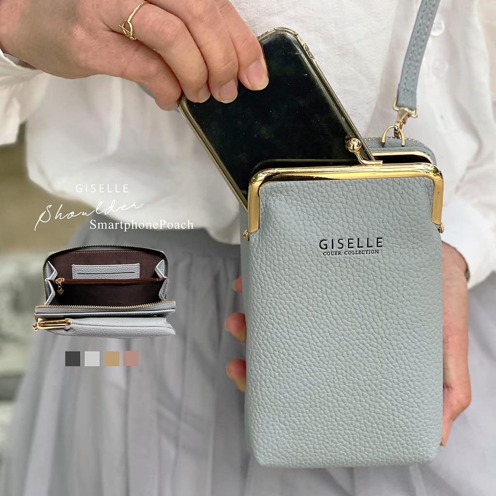 Smartphone Shoulder Smartphone Shoulder Wallet Wallet Shoulder Clasp Long Card Vertical [Gisele] Bag, Pouch, Women's Bag, Pochette, Bag, Pouch,
