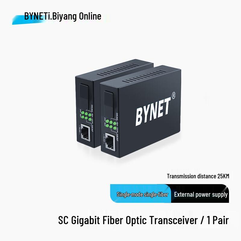 BYNET Gigabit Single-Mode Single-Fiber Optic Transceiver Kit