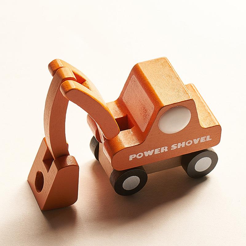 Kids Mini Wooden Cars Truck Aircraft Model Toy Montessori Wooden Education Colorful Vehicle Toys Simulation Cars Decoration Gift