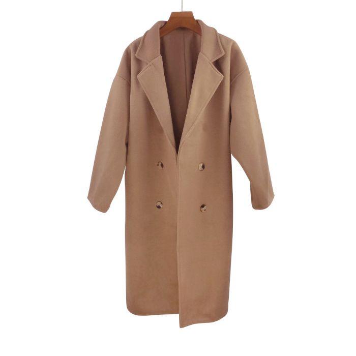Intelligent Woolen Coat for Women - 2025 Spring/Autumn Petite Hepburn Style, Korean Fashion XL верблюд