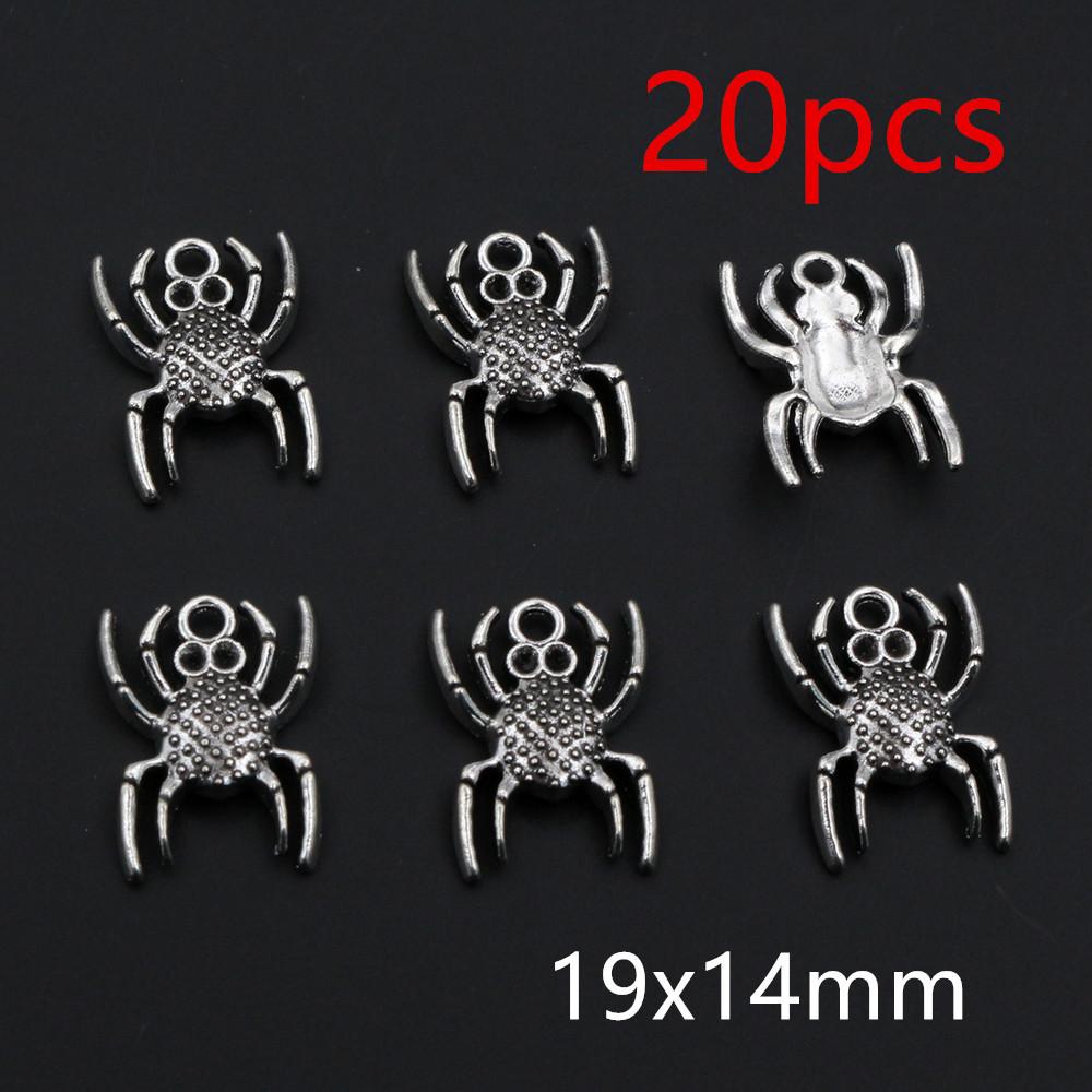 10-20pcs Antique Silver Plated Spider Handmade Charms Pendant DIY Jewelry Making Accessories Findings for Bracelet Necklace