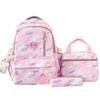 Zaino per studenti Borsa da scuola in tre pezzi Zaino resistente di grande capacità da donna