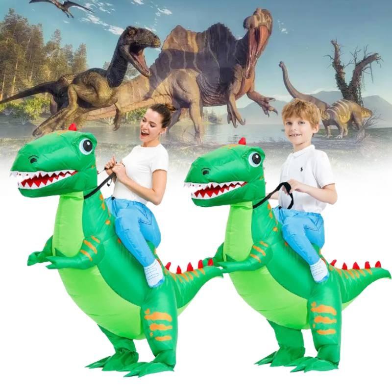 Green Inflatable Dinosaur Costume Adults Child Christmas Halloween Dress Up