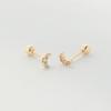 LUNNE 14k Nail Moon Mini Cubic Piercing Earrings (14k Gold) S15
