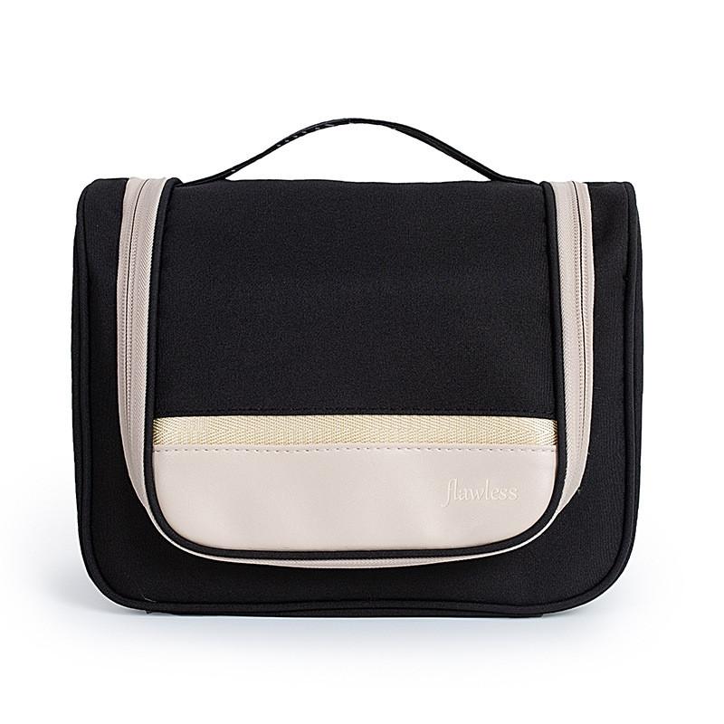 

Travel Makeup Bag With Hook Large Capacity Waterproof Organizer For Bathroom Storage чёрный