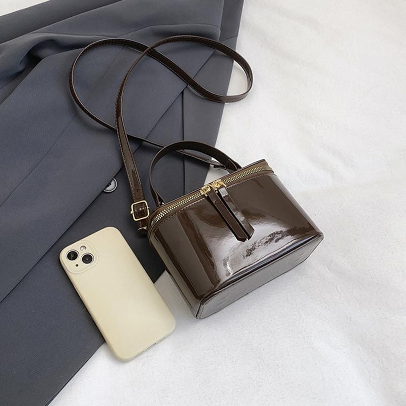 Yogodlns Korean Fashion Square Box Handbag Women's Mini Crossbody Bag Simple Urban Style PU Material Small Square Bag
