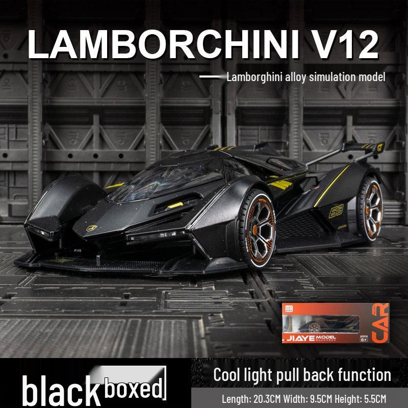 

Jiaye VB24205 Модель игрушечной машины Lamborghini V12 из сплава с инерционным механизмом, звуковыми и световыми эффектами для детей