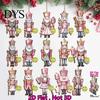 Christmas Tree Hanging Nutcracker Ornaments for Tree, Wooden Soldier Decorative Pendants Holiday Decoration, 2D Flat Xmas Party Decor Atmosphere