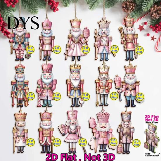 Christmas Tree Hanging Nutcracker Ornaments for Tree, Wooden Soldier Decorative Pendants Holiday Decoration, 2D Flat Xmas Party Decor Atmosphere