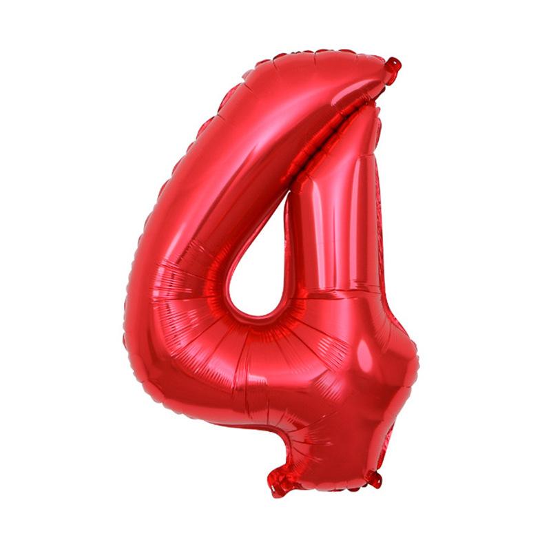 Small Digital Balloon 16-Inch Us Version Of Thin Body Decoration Birthday Party Aluminum Film Balloon Digital Balloon